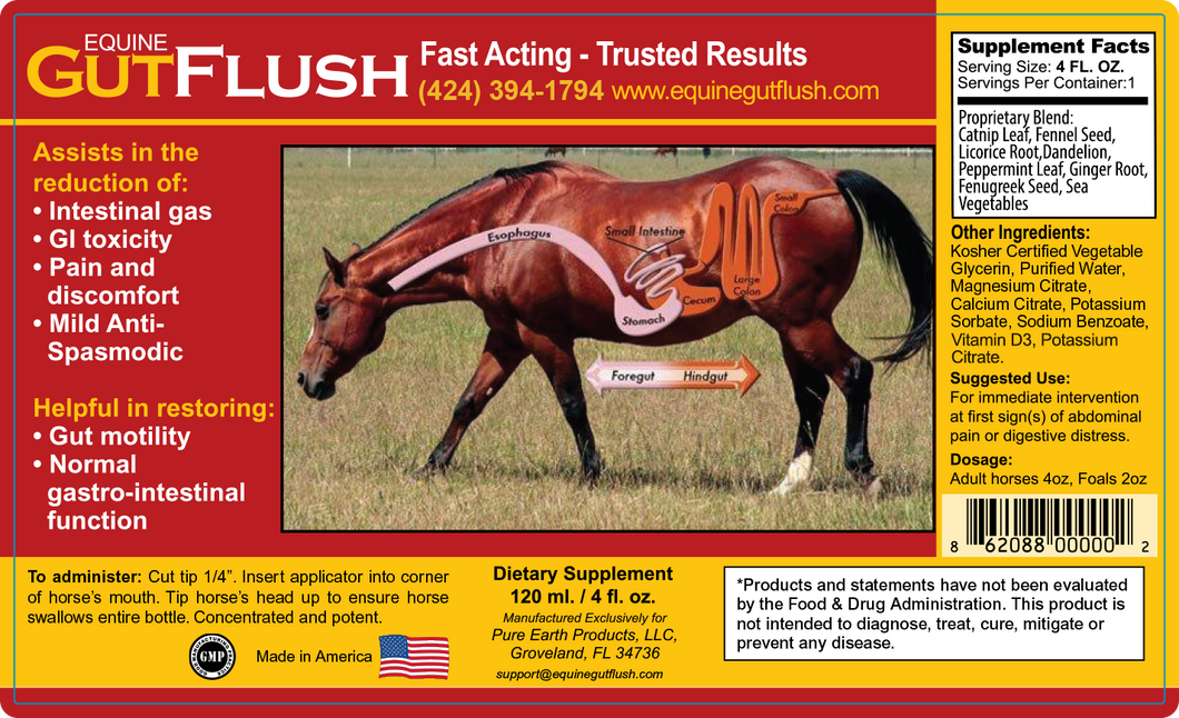 Equine GutFlush - EGF, 4oz Bottle